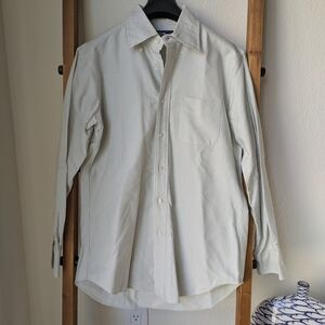 Men's Subtle Light Green Striped Dress Shirt